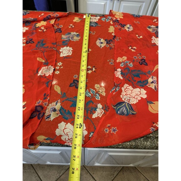 Vintage USA Women's Floral Daisy Spring Open Front Kimono Cardigan One Size Boho - Picture 6 of 6